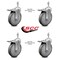 Service Caster 6 Inch Gray Polyurethane Swivel 3/8 Inch Stem Caster Set with Total Lock Brake SCC-TSTTL20S614-PPUB-381615-4 - alternate 3